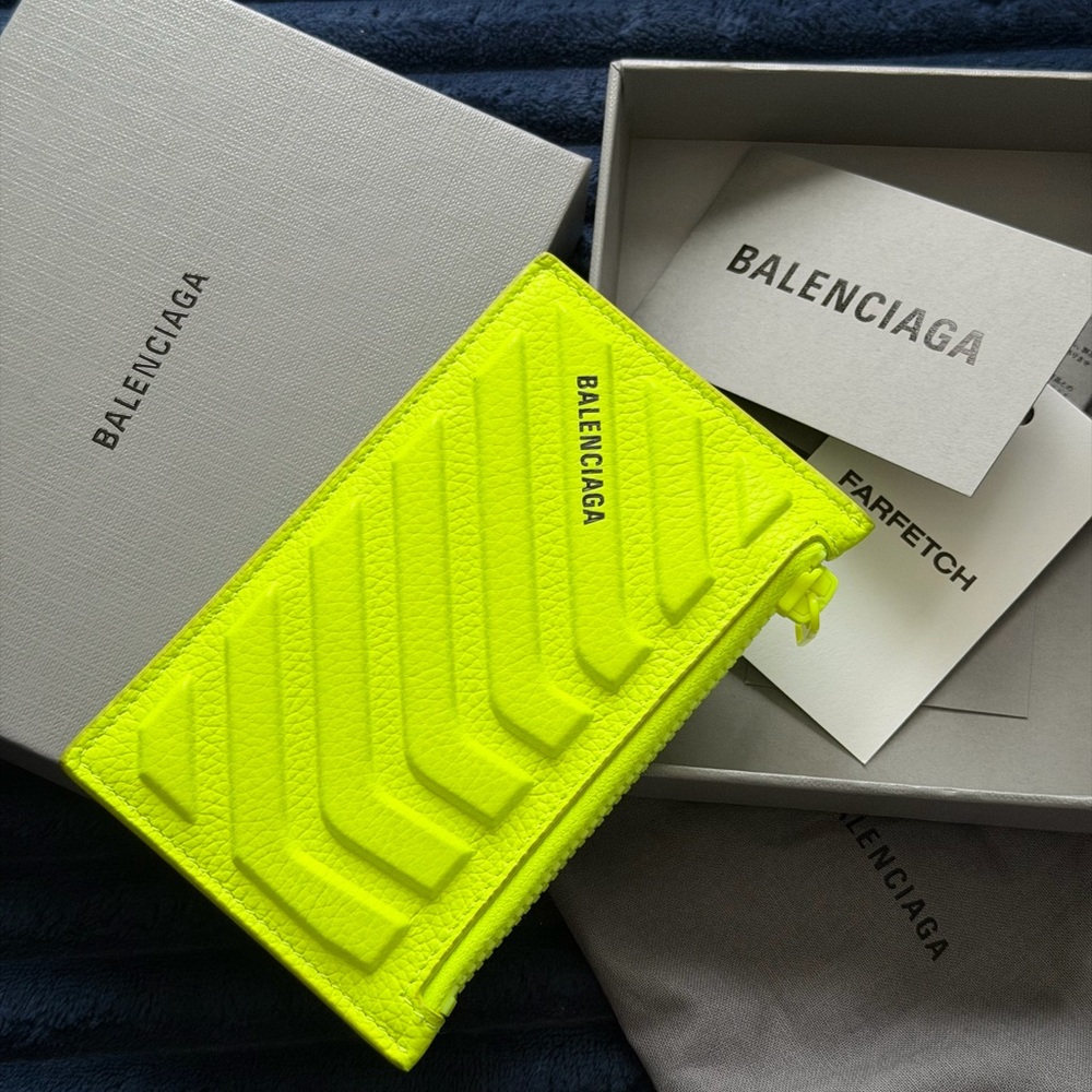 Balenciaga Neon Yellow wallet / cars holder